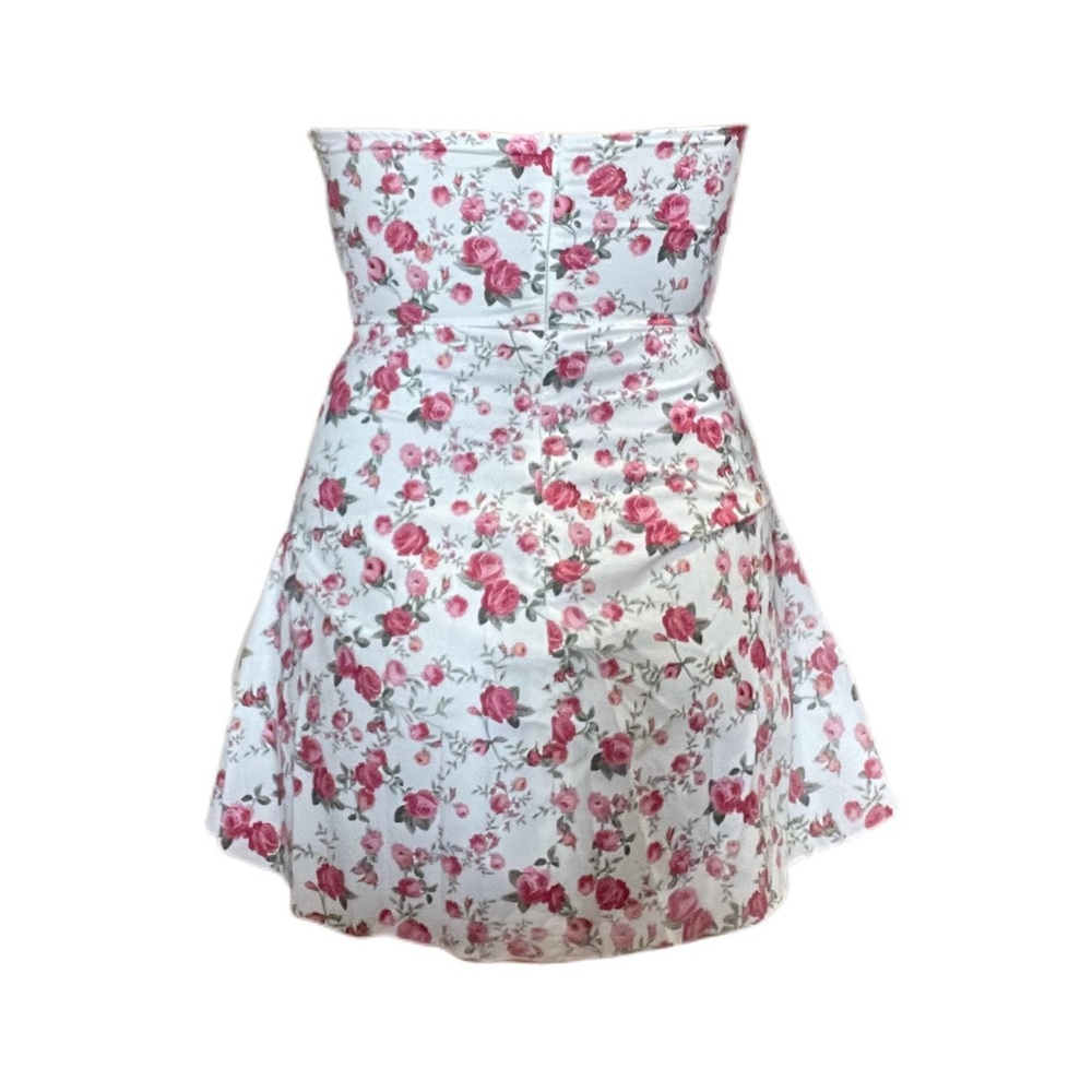 Pink Floral White Dress